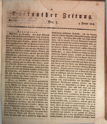 Bayreuther Zeitung Sonntag 4. Januar 1818