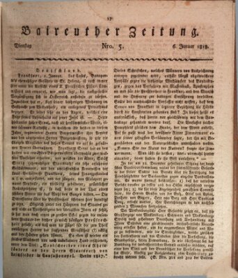 Bayreuther Zeitung Dienstag 6. Januar 1818