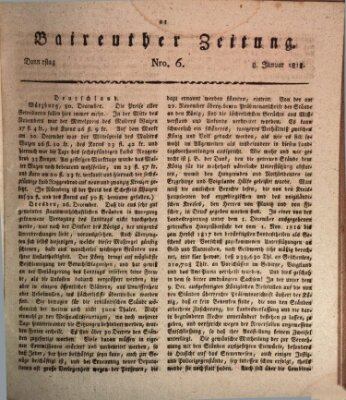 Bayreuther Zeitung Donnerstag 8. Januar 1818