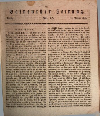 Bayreuther Zeitung Dienstag 13. Januar 1818