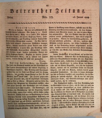 Bayreuther Zeitung Freitag 16. Januar 1818