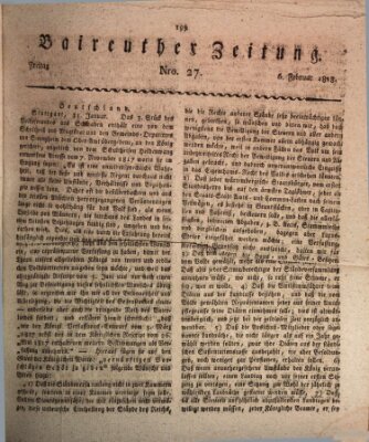 Bayreuther Zeitung Freitag 6. Februar 1818