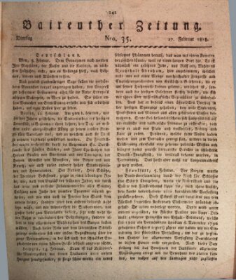 Bayreuther Zeitung Dienstag 17. Februar 1818