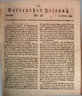 Bayreuther Zeitung Donnerstag 19. Februar 1818