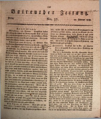 Bayreuther Zeitung Freitag 20. Februar 1818