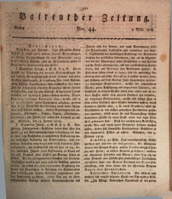 Bayreuther Zeitung Montag 2. März 1818