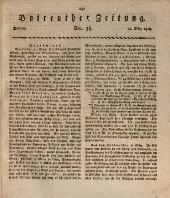 Bayreuther Zeitung Sonntag 22. März 1818