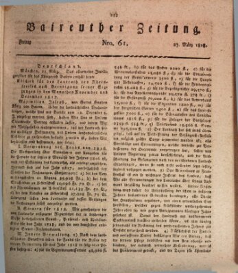 Bayreuther Zeitung Freitag 27. März 1818