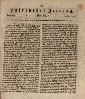 Bayreuther Zeitung Donnerstag 2. April 1818