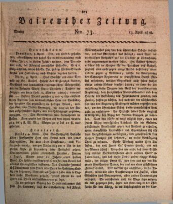 Bayreuther Zeitung Montag 13. April 1818