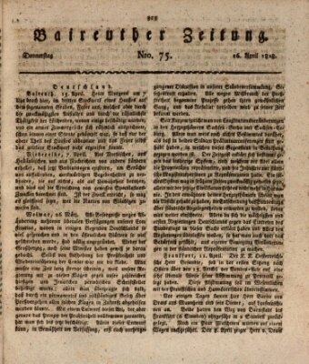 Bayreuther Zeitung Donnerstag 16. April 1818