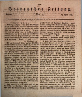 Bayreuther Zeitung Sonntag 19. April 1818