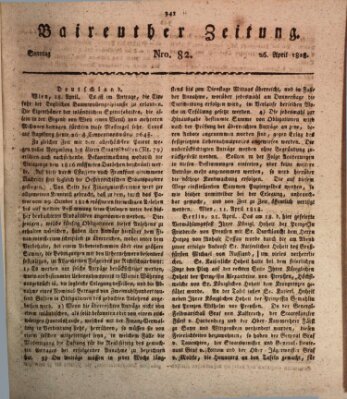 Bayreuther Zeitung Sonntag 26. April 1818