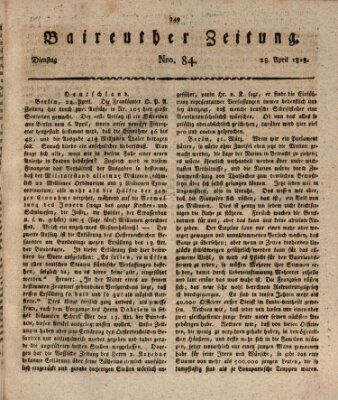 Bayreuther Zeitung Dienstag 28. April 1818