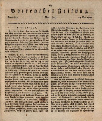 Bayreuther Zeitung Donnerstag 14. Mai 1818