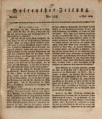 Bayreuther Zeitung Dienstag 2. Juni 1818