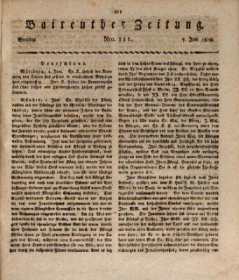 Bayreuther Zeitung Sonntag 7. Juni 1818