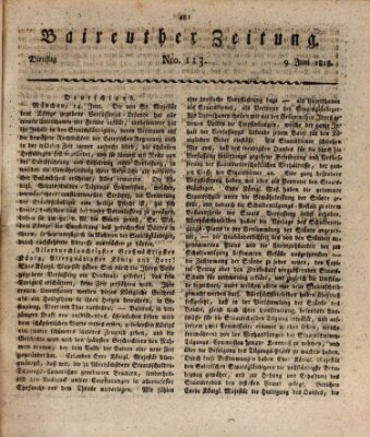 Bayreuther Zeitung Dienstag 9. Juni 1818