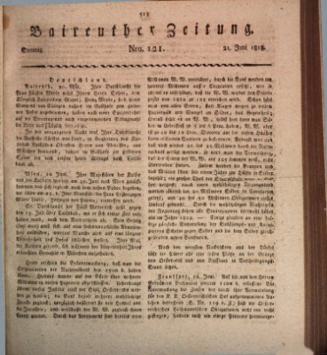 Bayreuther Zeitung Sonntag 21. Juni 1818