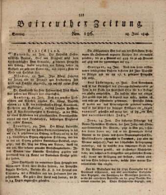 Bayreuther Zeitung Sonntag 28. Juni 1818