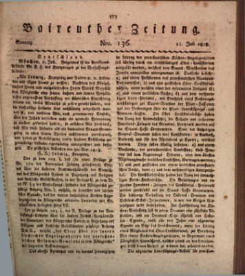 Bayreuther Zeitung Sonntag 12. Juli 1818