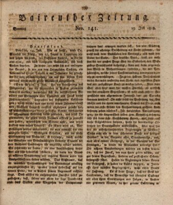 Bayreuther Zeitung Sonntag 19. Juli 1818