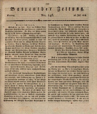 Bayreuther Zeitung Sonntag 26. Juli 1818