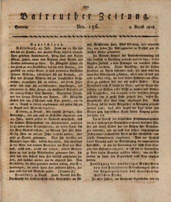 Bayreuther Zeitung Sonntag 9. August 1818