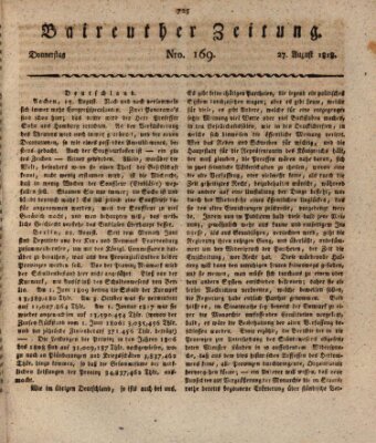 Bayreuther Zeitung Donnerstag 27. August 1818