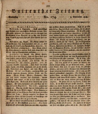 Bayreuther Zeitung Donnerstag 3. September 1818