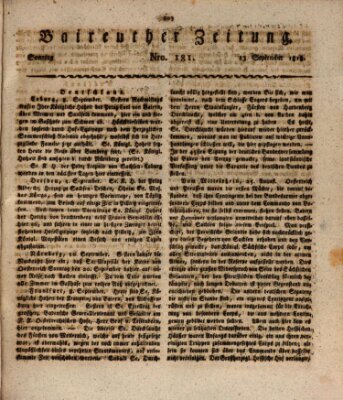 Bayreuther Zeitung Sonntag 13. September 1818