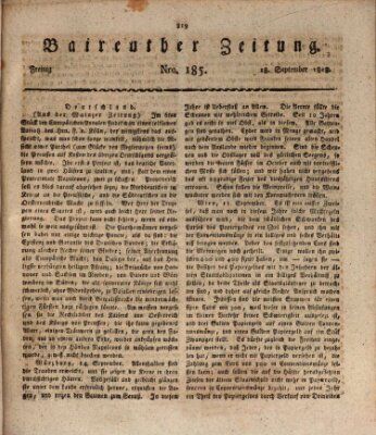 Bayreuther Zeitung Freitag 18. September 1818