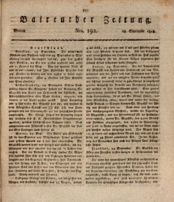 Bayreuther Zeitung Montag 28. September 1818