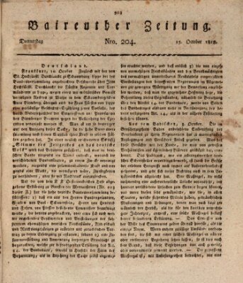 Bayreuther Zeitung Donnerstag 15. Oktober 1818