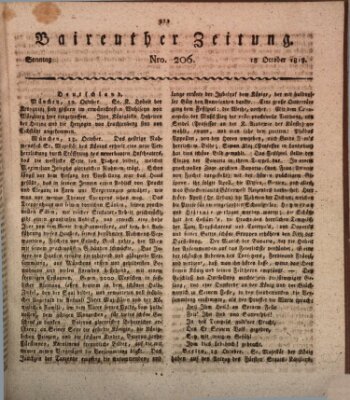 Bayreuther Zeitung Sonntag 18. Oktober 1818