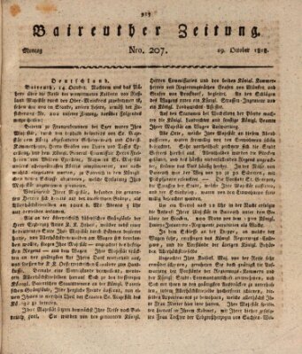 Bayreuther Zeitung Montag 19. Oktober 1818