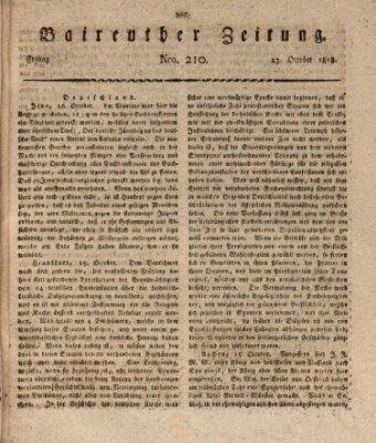 Bayreuther Zeitung Freitag 23. Oktober 1818