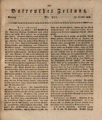 Bayreuther Zeitung Sonntag 25. Oktober 1818