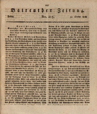 Bayreuther Zeitung Freitag 30. Oktober 1818