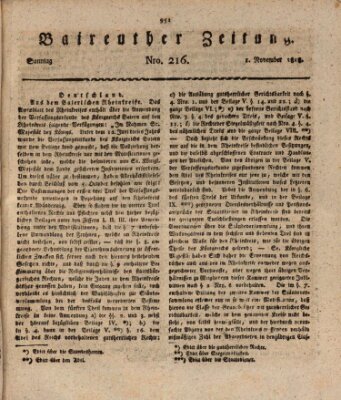 Bayreuther Zeitung Sonntag 1. November 1818