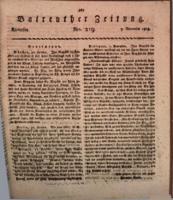 Bayreuther Zeitung Donnerstag 5. November 1818