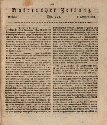 Bayreuther Zeitung Sonntag 8. November 1818