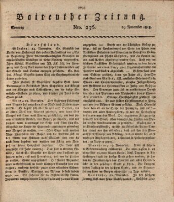Bayreuther Zeitung Sonntag 29. November 1818
