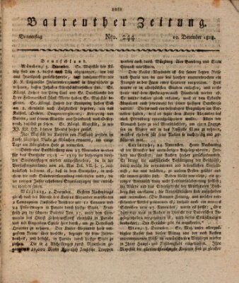 Bayreuther Zeitung Donnerstag 10. Dezember 1818