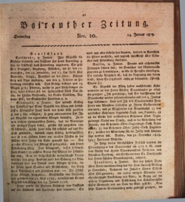 Bayreuther Zeitung Donnerstag 14. Januar 1819