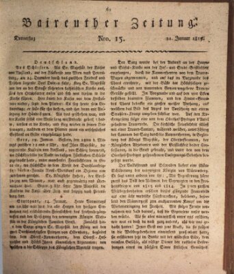 Bayreuther Zeitung Donnerstag 21. Januar 1819