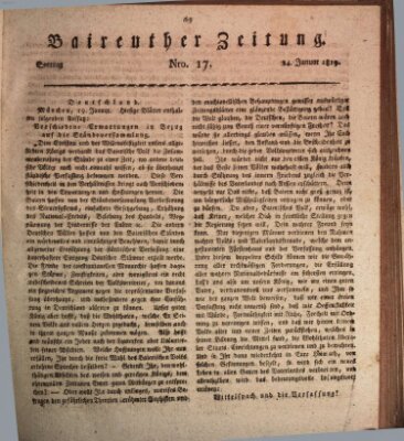 Bayreuther Zeitung Sonntag 24. Januar 1819