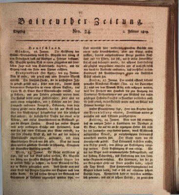 Bayreuther Zeitung Dienstag 2. Februar 1819