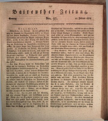 Bayreuther Zeitung Sonntag 21. Februar 1819