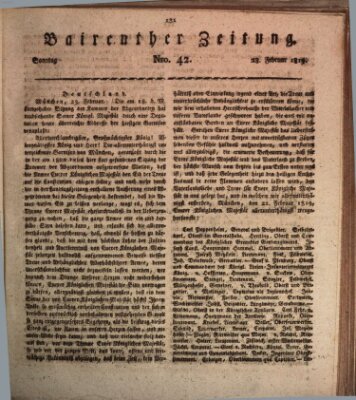 Bayreuther Zeitung Sonntag 28. Februar 1819